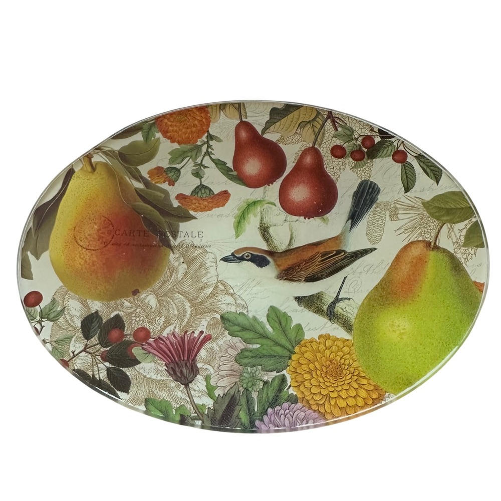 Michel Design‎ Works Golden Pear Glass Soap Dish GSD241 Botanical Birds